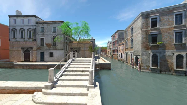 Rendering Fluviale Del Corso Acqua — Foto Stock