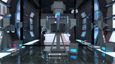 Uzay İstasyonu laboratuvar / 3d Cg işleme uzay istasyonu Laboratuvarı.