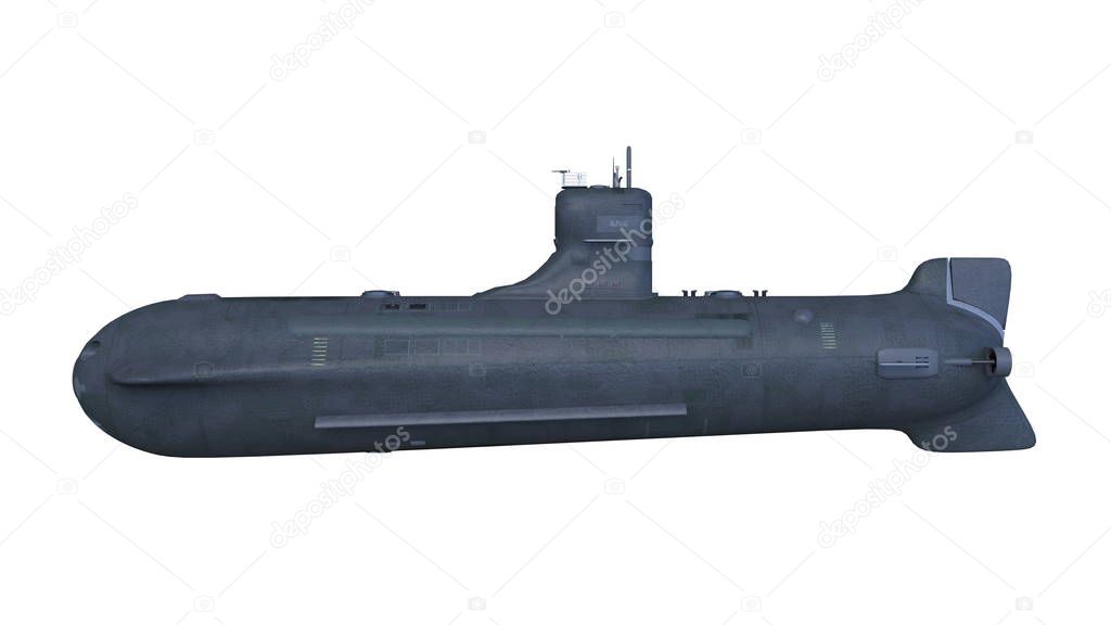 Submarine/3D CG rendering of a submarine.