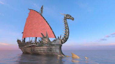 Dragon Tekne / 3d Cg işleme bir ejderha tekne.