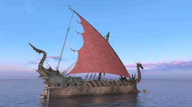 Dragon Tekne / 3d Cg işleme bir ejderha tekne.