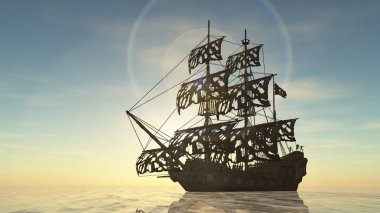 Yelkenli tekne / 3d Cg render Yelkenli tekne.