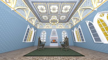 Yatak yatak odası/3d Cg render.