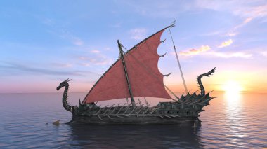 Dragon Tekne / 3d Cg işleme bir ejderha tekne.