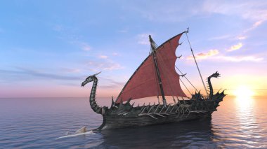 Dragon Tekne / 3d Cg işleme bir ejderha tekne.