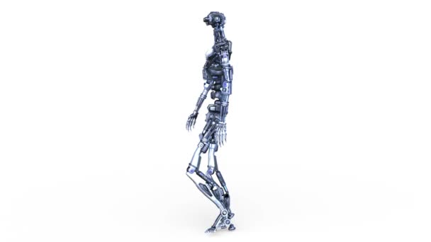 Walking Robot Rendering Vandrande Robot — Stockvideo