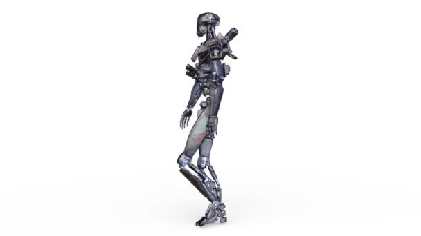 Séta Robot Visszaadás Ból Egy Gyalogos Robot — Stock videók