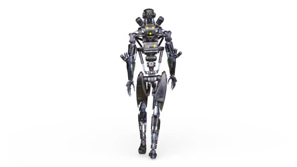 Chůze Robota Ztvárnění Chodící Robot — Stock video