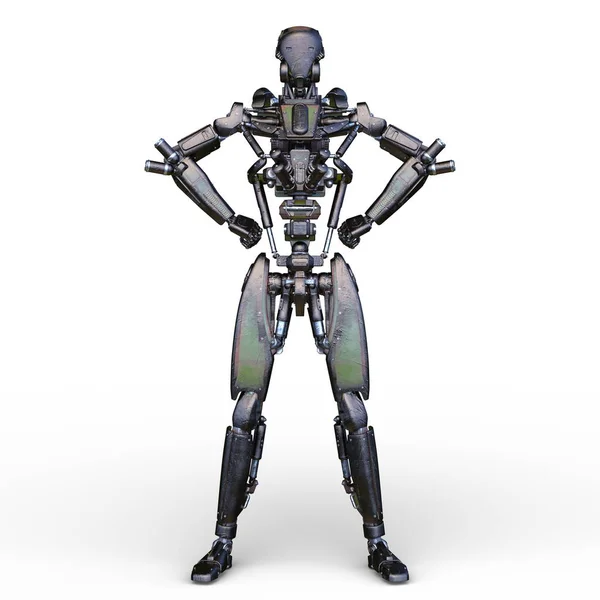 Боевой Робот Рендеринг Боевого Робота — стоковое фото