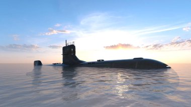 Denizaltı/3d Cg render bir denizaltı.