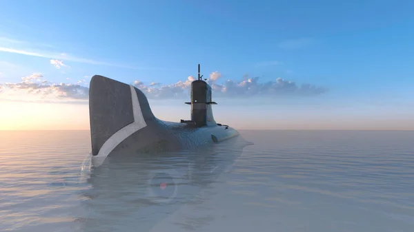 Submarine Rendering Submarine — Stock Photo, Image