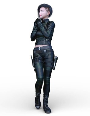 Kadın savaşçı / 3d Cg render bir kadın savaşçı.