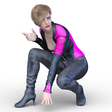 Kadın savaşçı / 3d Cg render bir kadın savaşçı.