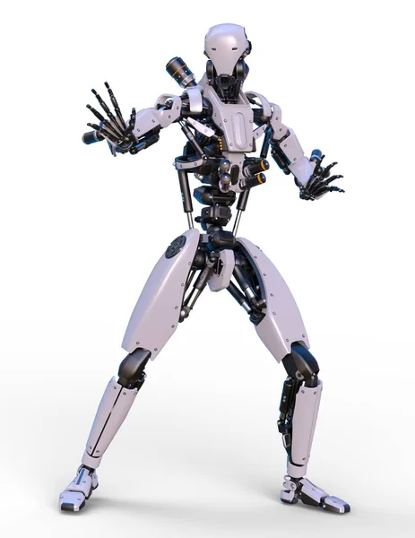 Ρομπότ Μάχη Απόδοσης Ενός Ρομπότ Μάχη — Φωτογραφία Αρχείου