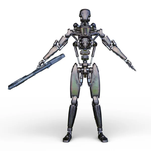 Csata Robot Visszaadás Ból Egy Harci Robot — Stock Fotó