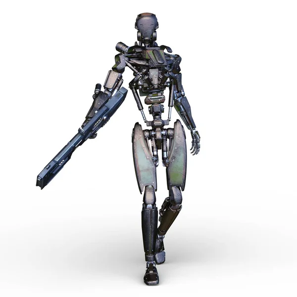 戦闘ロボット 戦闘ロボットの のレンダリング — ストック写真