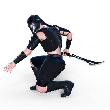 Fencer/bir eskrimci 3d Cg render.