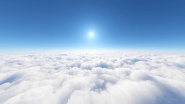 Gökyüzü ve bulutlar / 3d Cg işleme gökyüzü ve bulutlar.