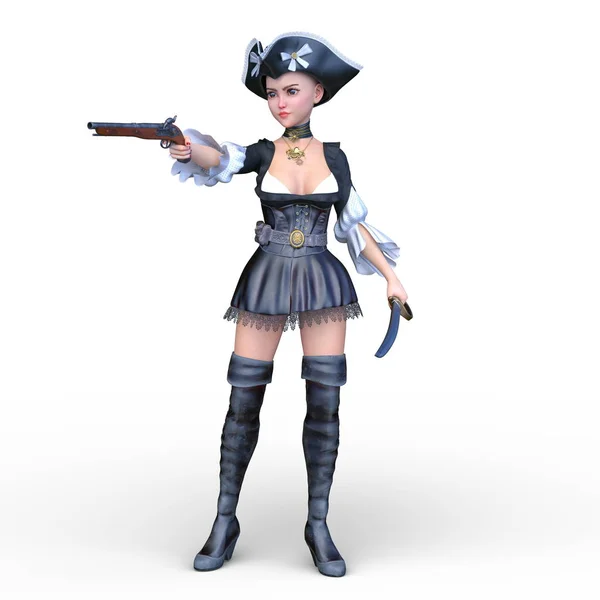 Female Pirates Rendering Female Pirates — Stock Photo, Image