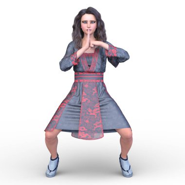 Kung-fu kız / 3d Cg işleme bir Kung-fu kız.