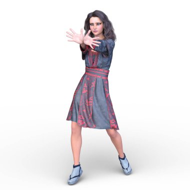 Kung-fu kız / 3d Cg işleme bir Kung-fu kız.