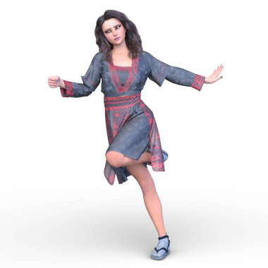 Kung-fu kız / 3d Cg işleme bir Kung-fu kız.