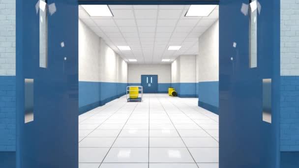 Institute Hallway Rendering Institute Hallway — Stock Video