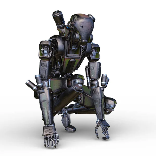 戦闘ロボット 戦闘ロボットの のレンダリング — ストック写真