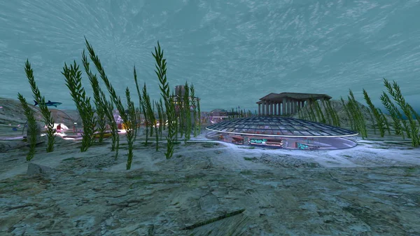 Underwater city/3D CG rendering of the underwater city.