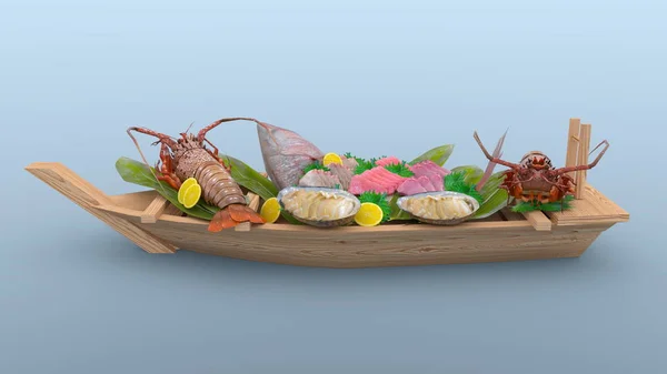 Blandade Sashimi Rendering Den Blandade Sashimi — Stockfoto