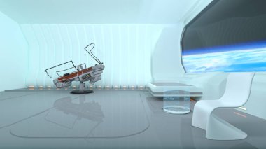 Uzay İstasyonu uzay stataion/3d Cg işleme.