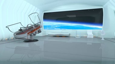 Uzay İstasyonu uzay stataion/3d Cg işleme.