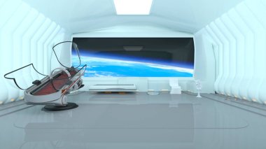 Uzay İstasyonu uzay stataion/3d Cg işleme.