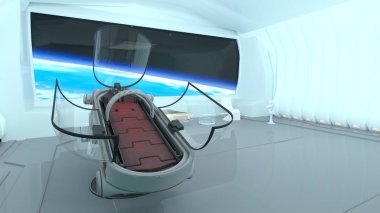 Uzay İstasyonu uzay stataion/3d Cg işleme.