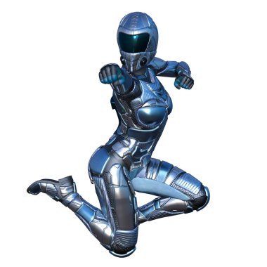 Kadın robot / 3d Cg işleme bir kadın robot.