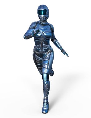 Kadın robot / 3d Cg işleme bir kadın robot.