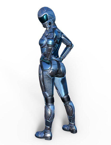 Женский робот / 3D CG рендеринг женского робота
.