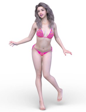 Bikini kadın / 3d Cg işleme bir bikini kadın.
