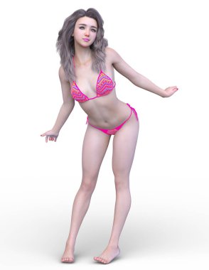 Bikini kadın / 3d Cg işleme bir bikini kadın.