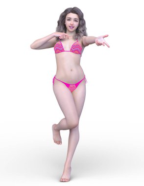 Bikini kadın / 3d Cg işleme bir bikini kadın.