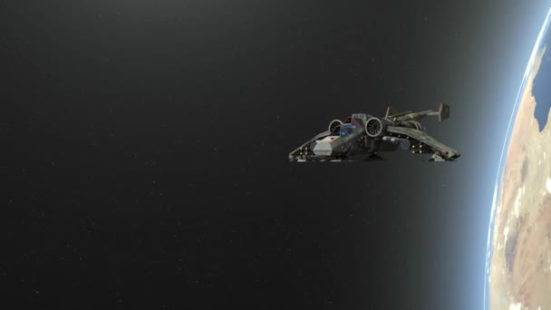 Navire spatial / rendu 3D CG d'un vaisseau spatial.Eléments de cette image fournis par la NASA 