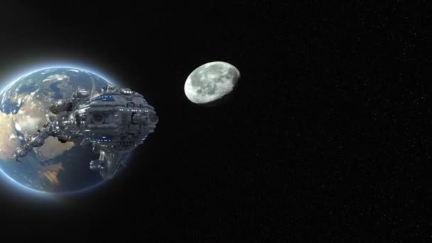 Navire spatial / rendu 3D CG d'un vaisseau spatial.Eléments de cette image fournis par la NASA 