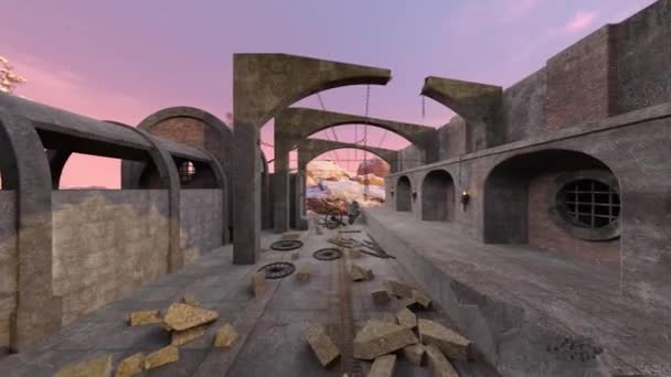 Ruiny Renderowania Ruin — Wideo stockowe