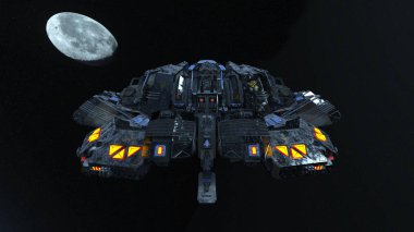 Uzay gemisi / 3d Cg render bir uzay gemisi. Bu görüntü bir şekilde döşenmiş tarafından Nasa unsurları