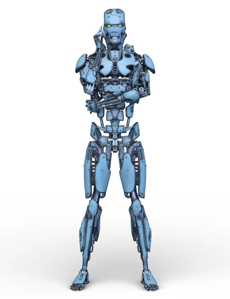 Robô Renderização Robô — Fotografia de Stock