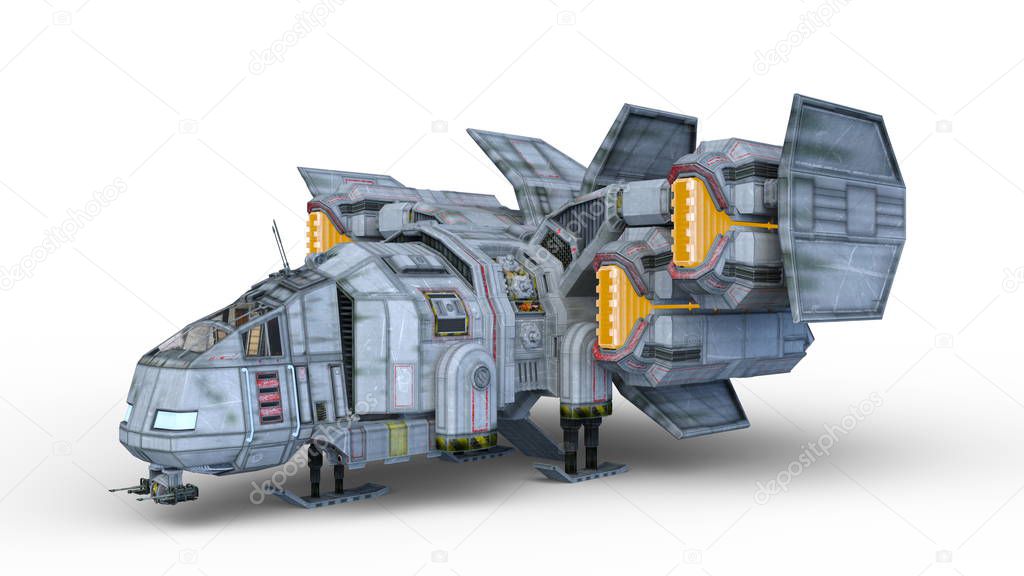 space ship/3D CG rendering of  space ship