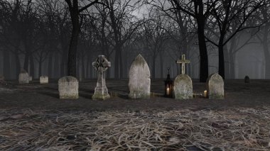 Kilise ve mezar 3D cg render