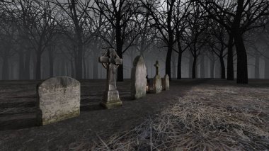 Kilise ve mezar 3D cg render