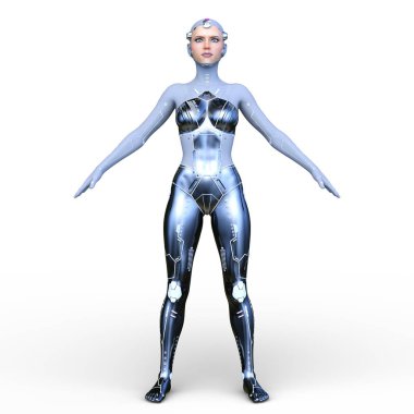 cyborg kadın 3 boyutlu model