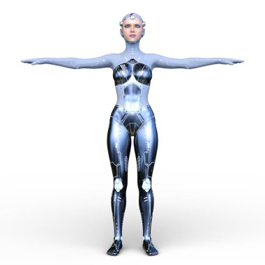 cyborg kadın 3 boyutlu model